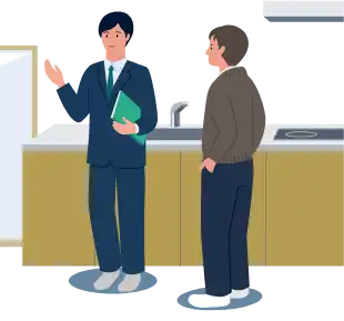 内覧中のイラスト